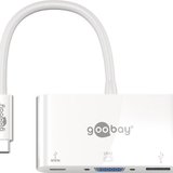 Adaptor multiport USB-C la VGA, USB A 3.0 0.15m alb, Goobay